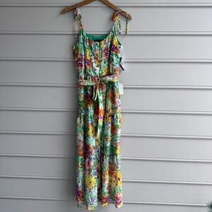 Donna Morgan Green and Floral Dress